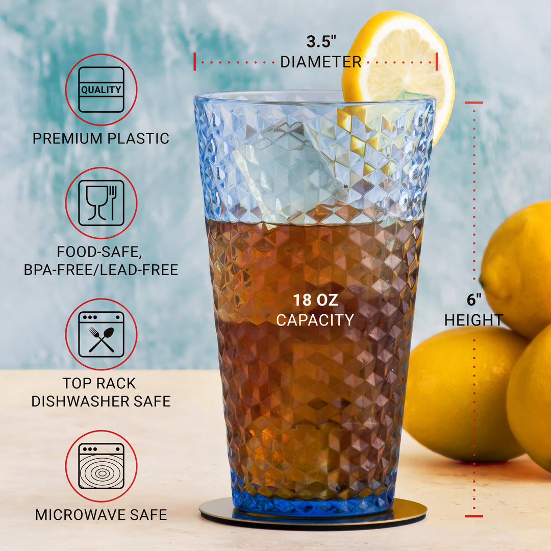 Bravario Plastic Drinking Glasses Mixed Colors