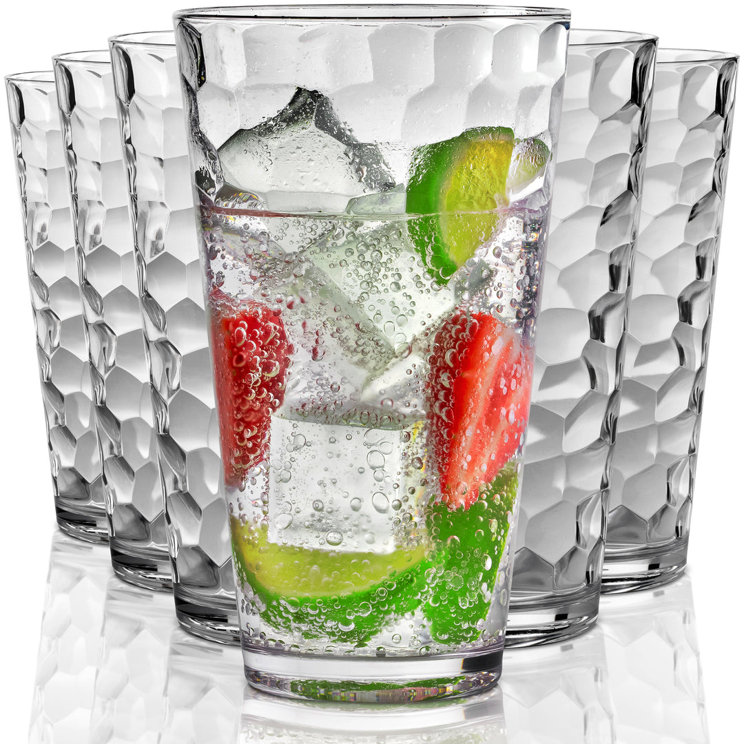 Premium Plastic Hammered Drinking Glasses – Bravario